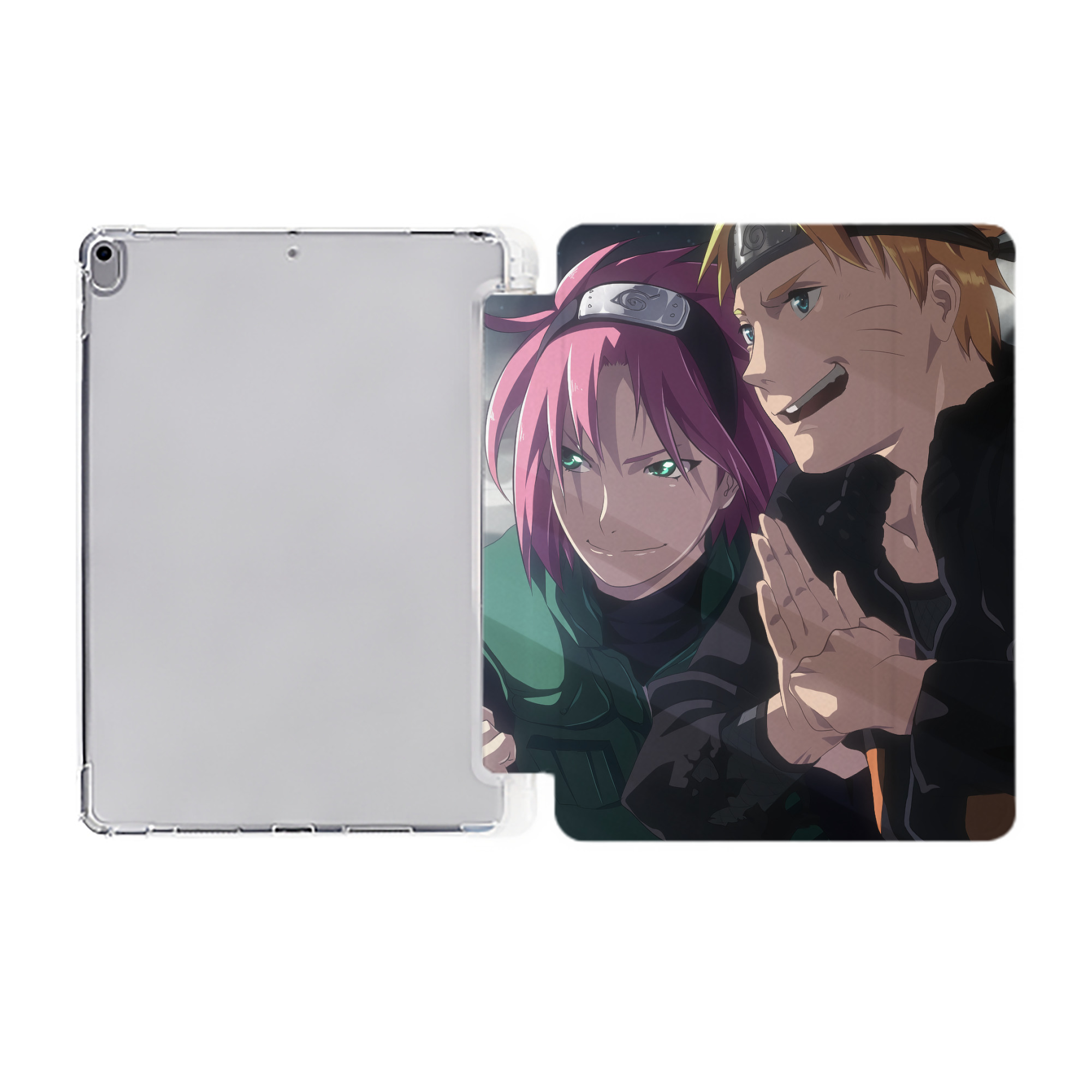 （画像用） NARUTO -ナルト- NARUTO -ナルト- 疾風伝 IPad ケース ペン収納付き 三つ折りスタンド PUレザー×シリコン 対応機種9.5/10.5/10.9インチ
